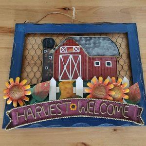 Cute Metal Fall Harvest Welcome SIgn